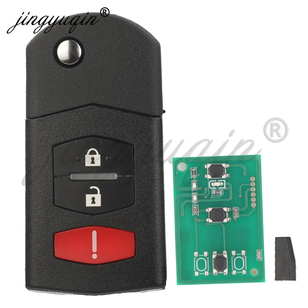 jingyuqin Flip Remote Car Key 315Mhz 4D63 Chip For Mazda 2 3 5 6 8 CX-7 CX-9 MX-5 BGBX1T478SKE125-01 CC43-67-5RYC Fob 3/4Buttons