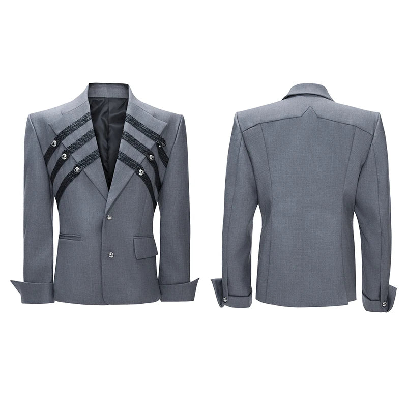 Nerazzurri Spring Autumn Blazer for Men Single Breasted Loose European Court Style Luxury Designer Clothes Menswear 2026