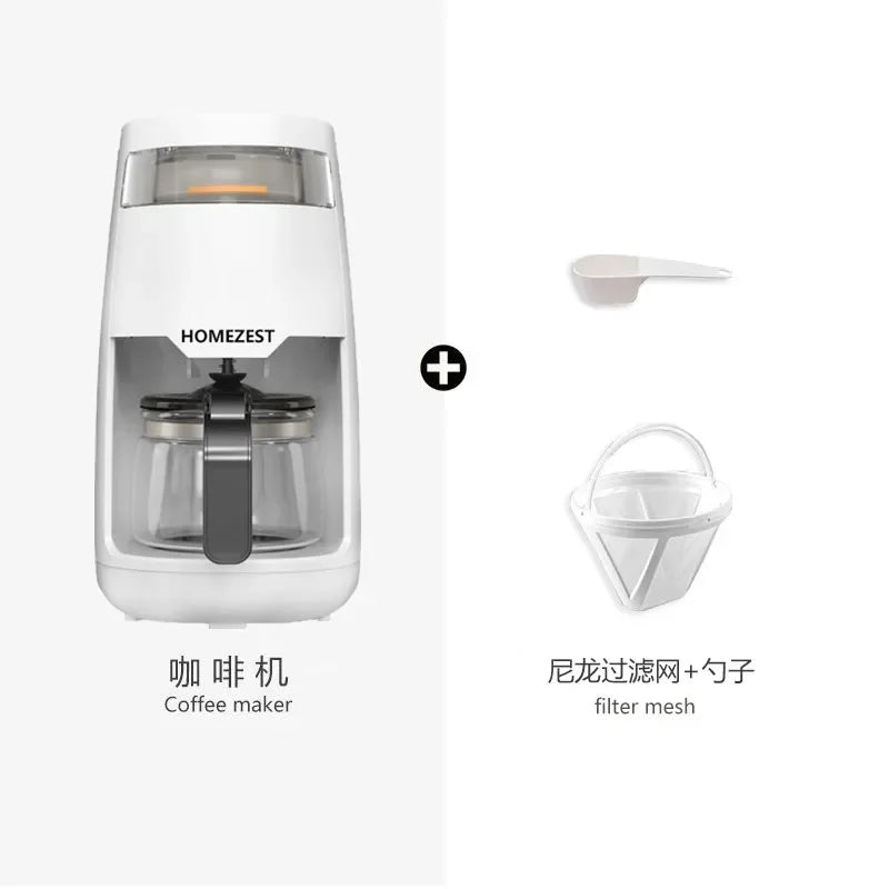 220V HOMEZEST German Coffee Maker Automatic Drip Coffee Machine Mini American Brewer for Home Tea WAQ
