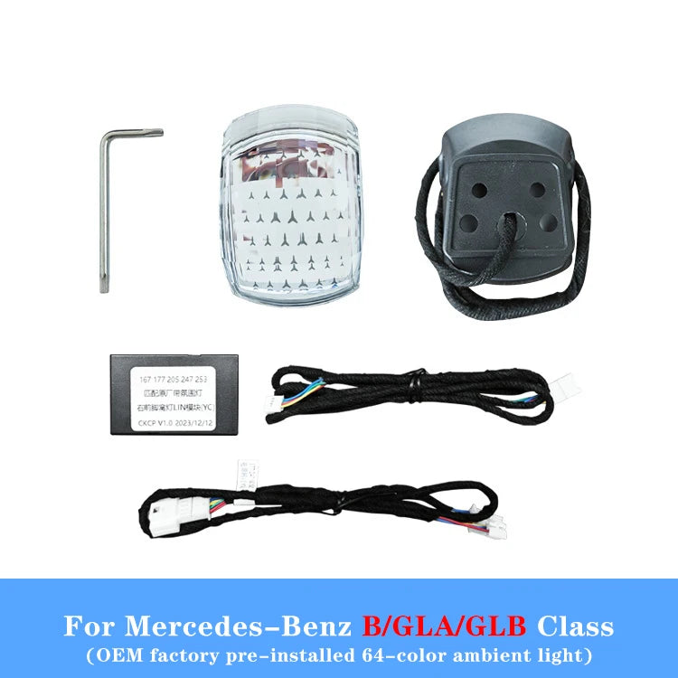 64 Color Light For Mercedes-Benz A B CLA GLA GLB GLE GLS Crystal Handle Gear Shift Knob Automatic Transmission Gear Shifter