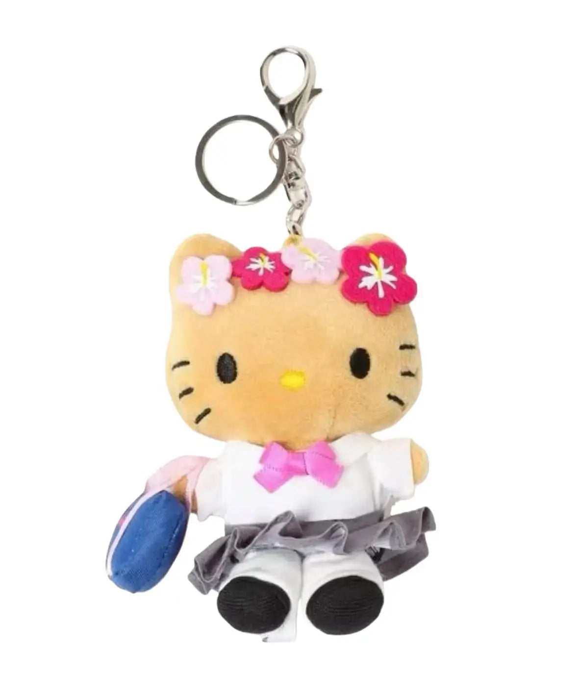 Cartoon JK Uniform Hello Kitty Y2K Gal Black Skin pink Leopard plush Doll Backpack Keychain Sanrio Stuffed KT cat toys Pendant