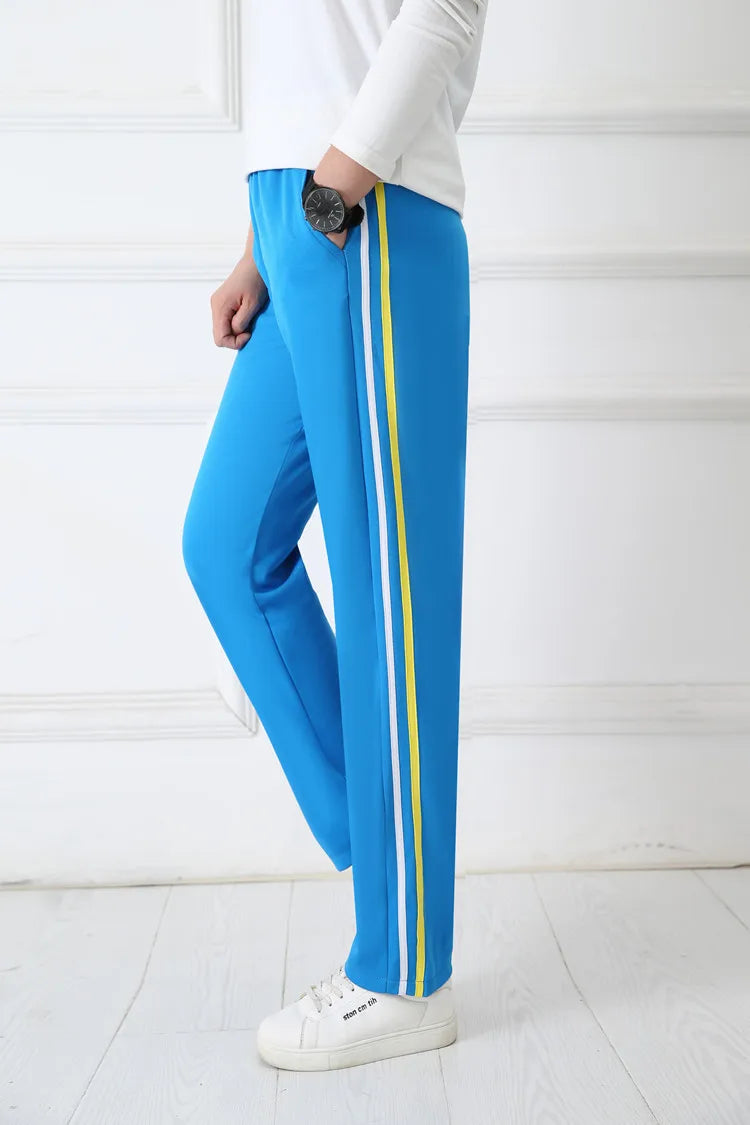 Black Unisex New Track Pants Casual Sweatpants mens Striped Bastic Trousers Straight Pants Joggers Simple Work Pants