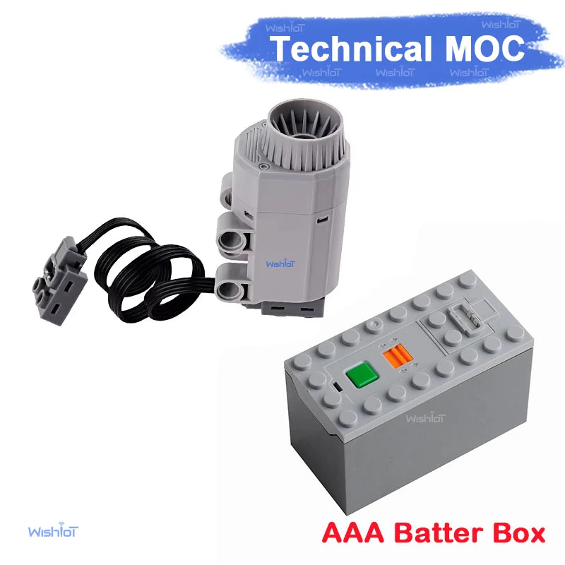 Technical MOC Building Blocks Power & Spray Kit Motor & Battery Box for RC Car Robot DIY Smoke Accessories