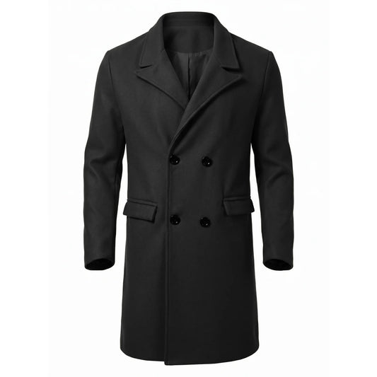 New Winter Men's Double-Breasted Trench Coat Warm Lined Comfort Medium Length Fit Casual Business Street Commuting | Sizes M-2XL
