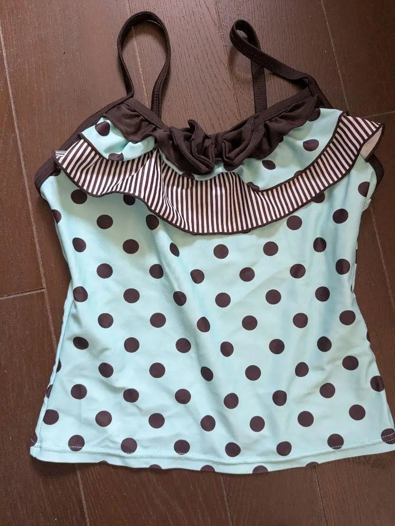 Mint Chocolate Ins Style Polka Dot Cute Bow Sleeveless Vest Cake Dress Skirt Two-Piece Suit Sweet girl Y2K style