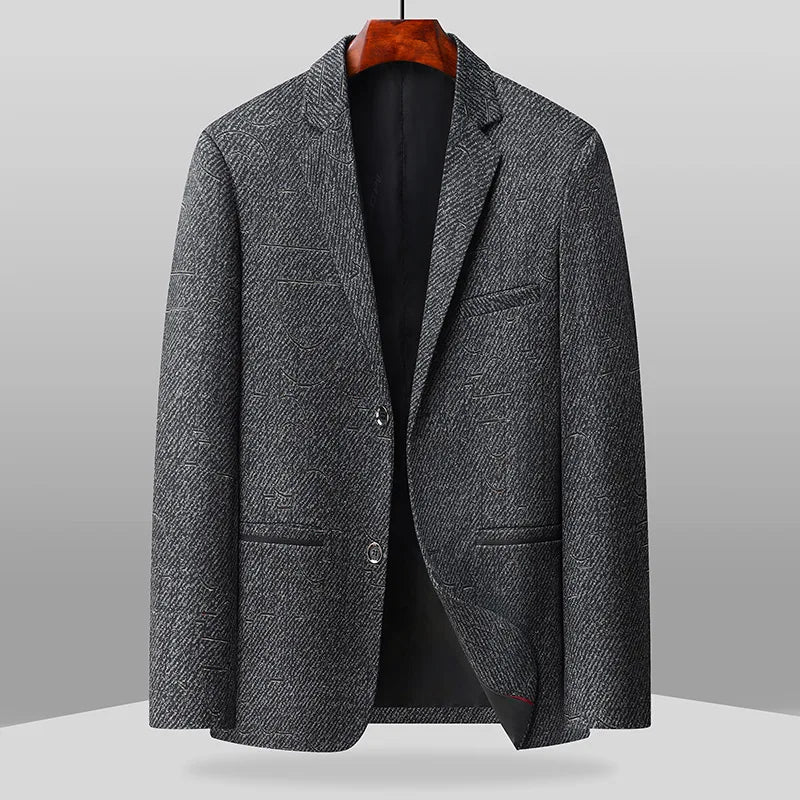 The new men's two-button single-row-closure smart business tailored suit coat is suitable for daily wear.