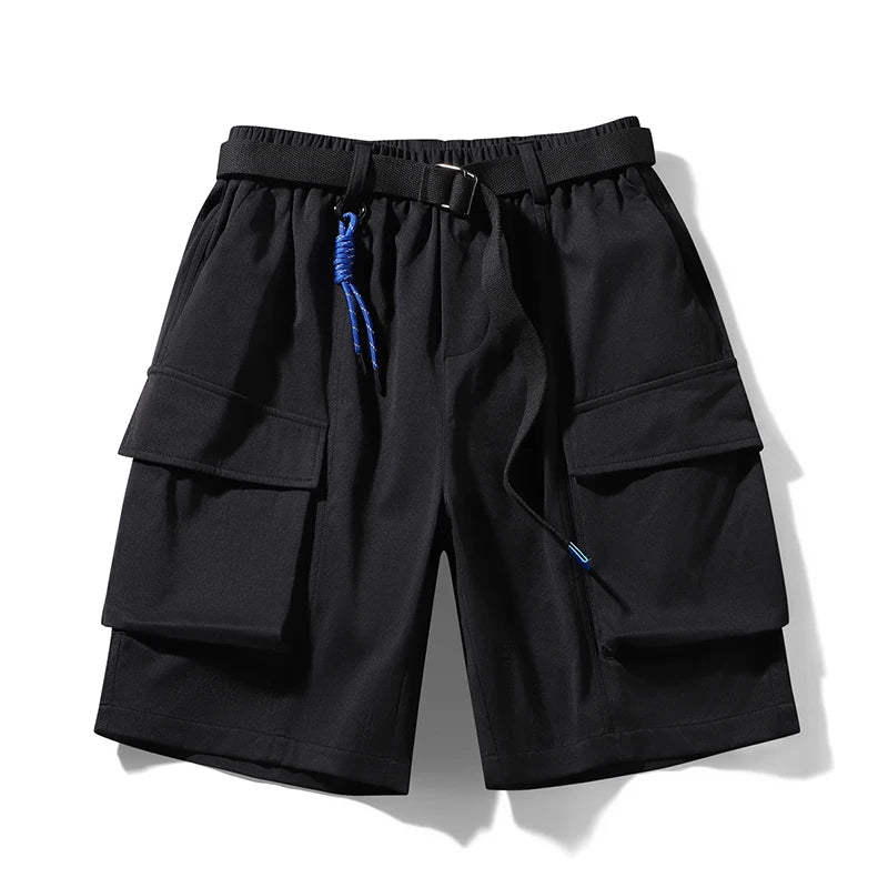 New Streetwear Men's Cargo Shorts Summer Loose Fit Multi Pocket Tactical Workwear Shorts Men Korean Casual Five-Point Work Pants