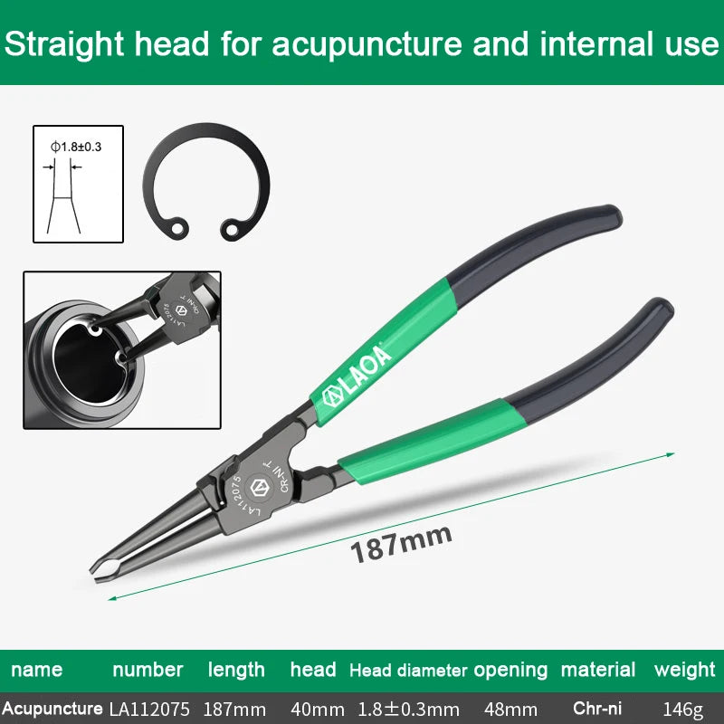LAOA 7 inch Internal External Pliers Retaining Clips Portable Multifunctional Snap Ring Circlip Pliers For Hand Tool