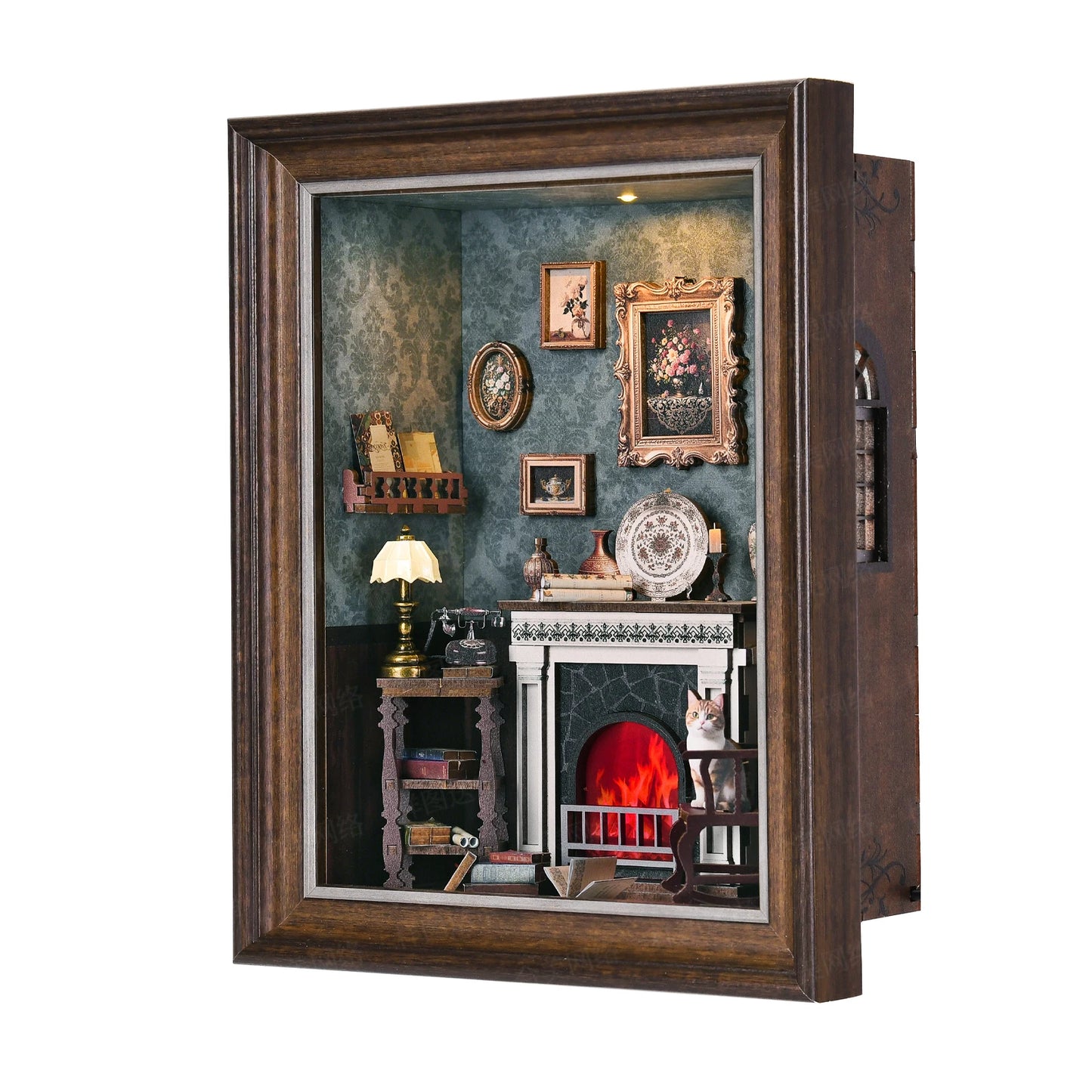 Book Nook Kit Holiday Bookstore DIY 3D Wooden Puzzle Dollhouse Photo Frame Ornament Model Bookend Building Home Decoration