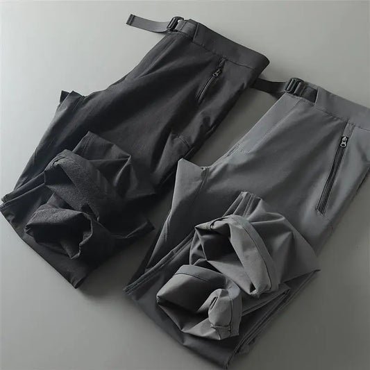 Outdoor Men's Casual Pants Windproof Wear-resistant Autumn Winter Soft Zipper Pocket Waterproof Straight Leg Casual Pants