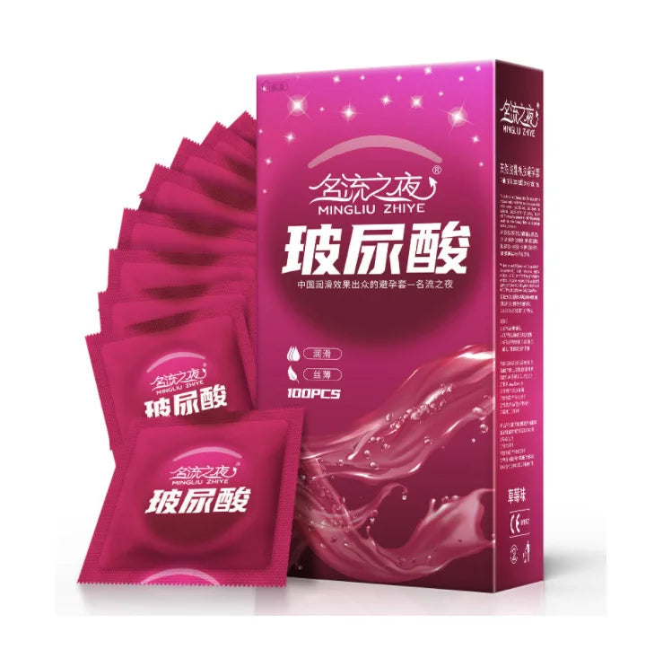 50/100pcs Hyaluronic Acid Condom Ultra Thin Penis Sleeves Natural Latex Smooth Contraception Condoms Erotic Products Sex Toys