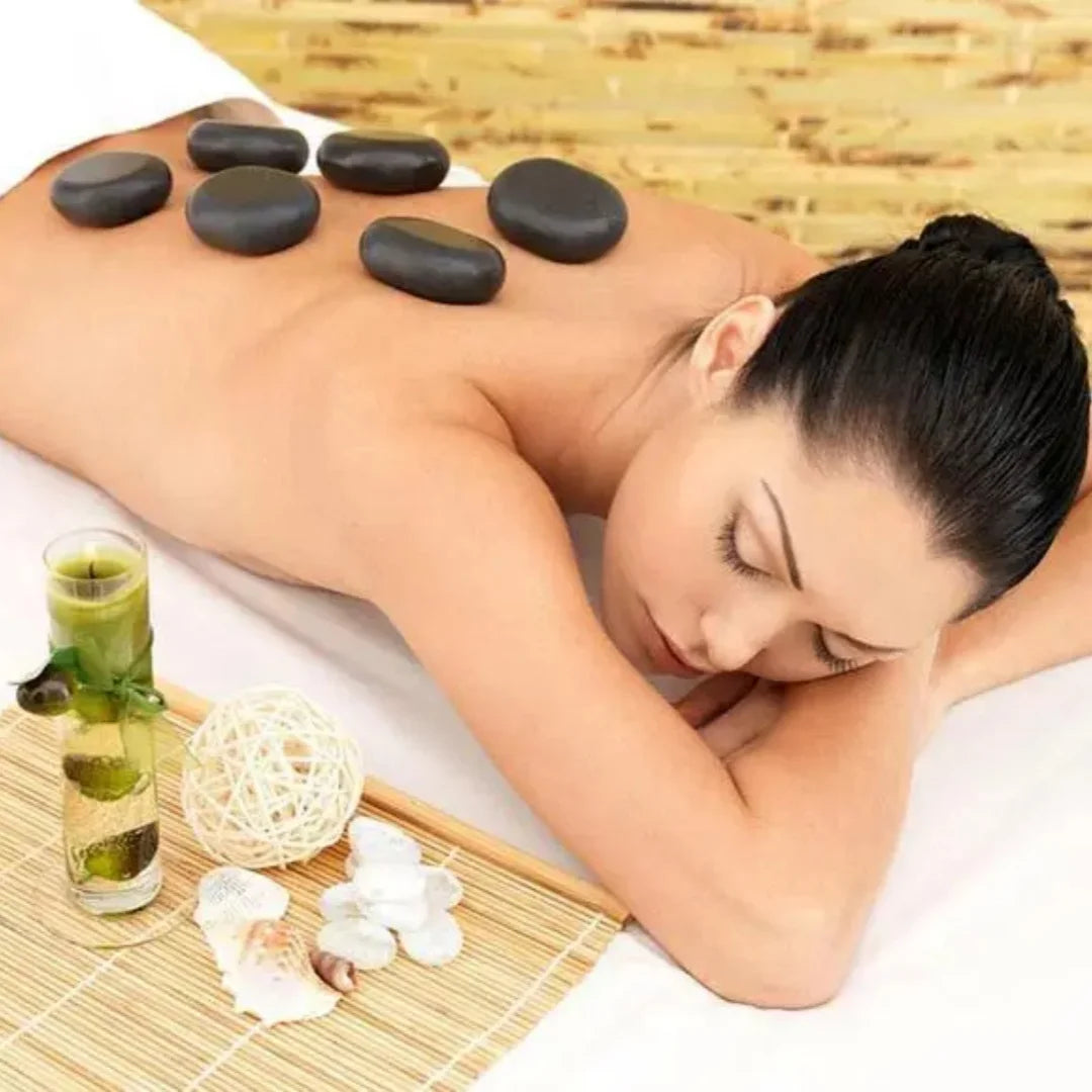 20pcs/set Hot Stone Massage Set Heater Box Relieve Stress Back Pain Health Care Lava Basalt round massage tool stone massager