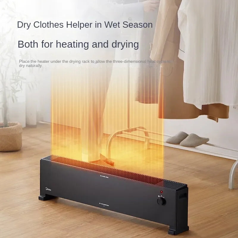 Midea Electric Heater with Graphene Heating Element and Kickboard Design for Home Office and More 220V 2200W