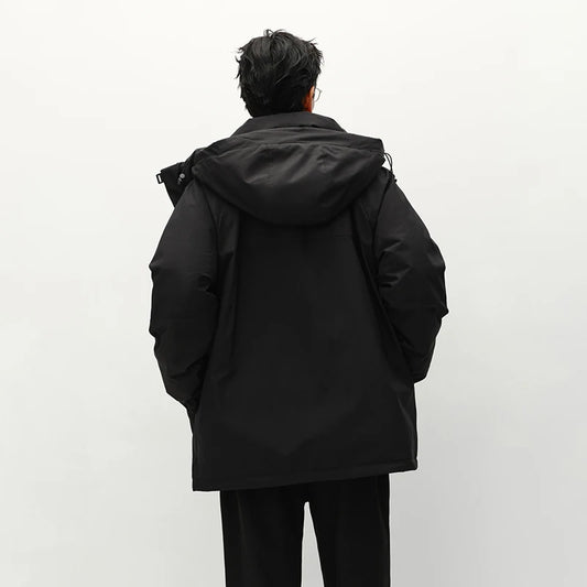 Semir Down Jacket Men Mid-Length Hooded Sport Colorblock 2025 Winter Man Clothes Warm Outerwear Windproof Warm Colorblock Design