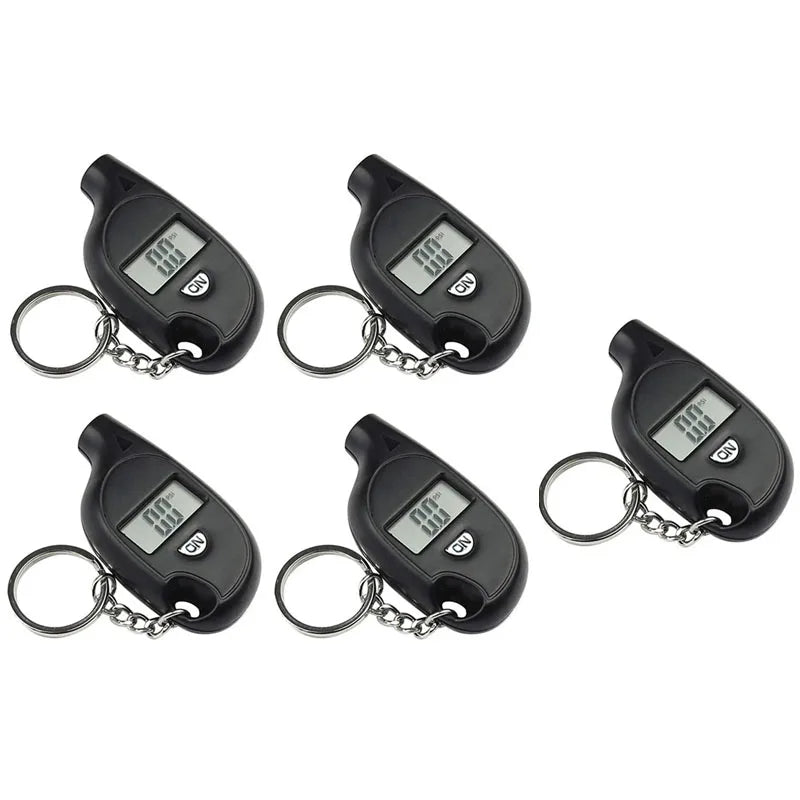 Mini Keychain Style Tire Gauge Digital Lcd Display Car Tire Air Pressure Tester Meter Auto Car Motorcycle Tire Safety Alarm
