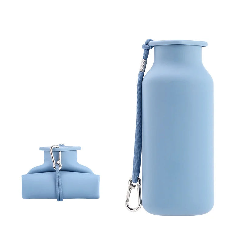 600ml Portable Telescopic Silicone Folding Water Bottle - Convenient for Travel and Camping Water Dispenser