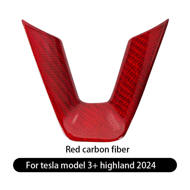 Steering Wheel Patch for Tesla Model 3+ Real Carbon Fiber Steering Wheel U-shaped Protective Cover 2025 New Model 3/Y Highland