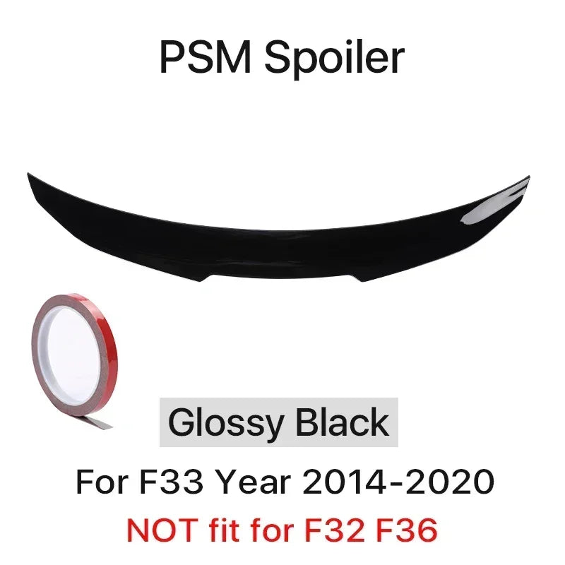 Rear Trunk Spoiler Bumper Lip For BMW 4 Series F32 F33 F36 Carbon Fiber PSM M4 MP Style Wing Tail Kit 2014-2020 Gloss Black