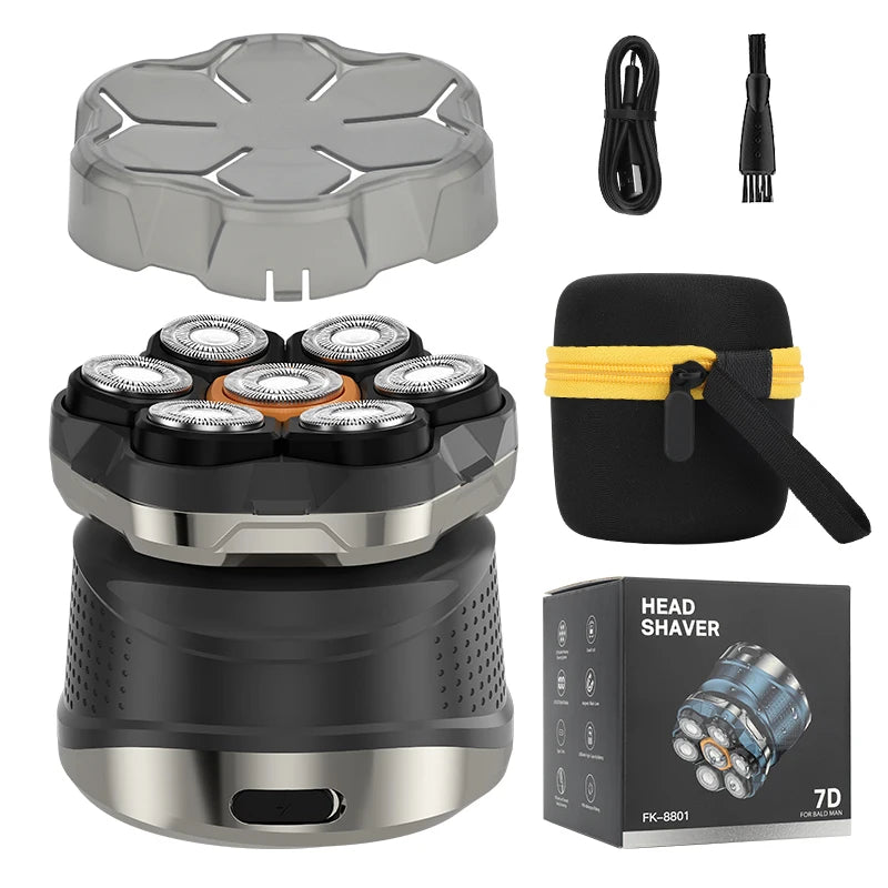 Electric Head Shavers for Bald Men 6D Magnetic Razor Hair Trimmer Rechargeable LED Display Waterproof Beard Shavers Hair Cutting