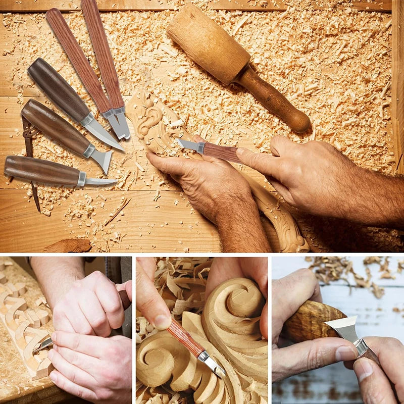 Wood Carving Kit Wood Carving Tools Set With Wood Carving Knives Detail Knives Blocks Whittling Kit For Beginners Adults Kids