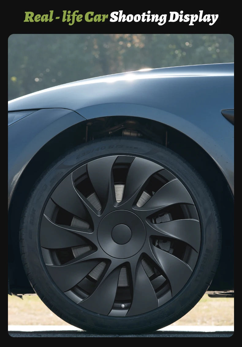 4PCS for Tesla 2026 Model 3 Standard 18 Hub Caps, Full Rim Covers Replacement Wheel Cover Accessories for Standard Edition