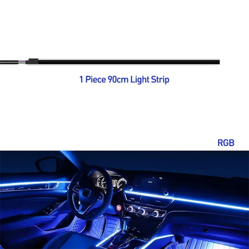 For Tesla Model 3 Model y Car Ambient Lights RGB 64Colors LED Interior Hidden Acrylic Strip Symphony Atmosphere Lamp Accessories
