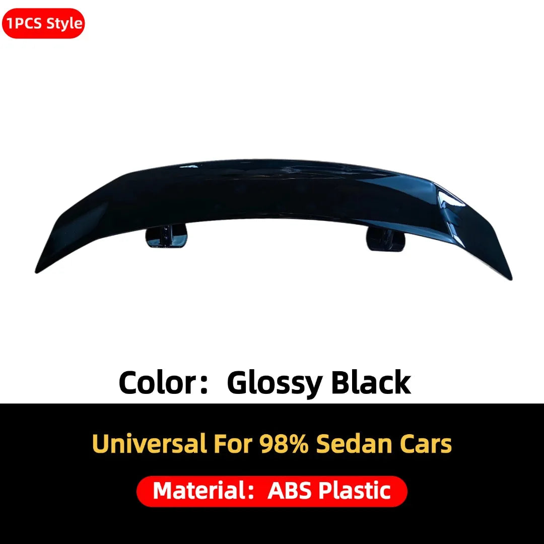 Universal Sedan Rear Spoiler Wing Lip Body Kit Fit Mostly Vehicle Gloss Black Sport Style Trunk Tail Tuning Styling Accessories
