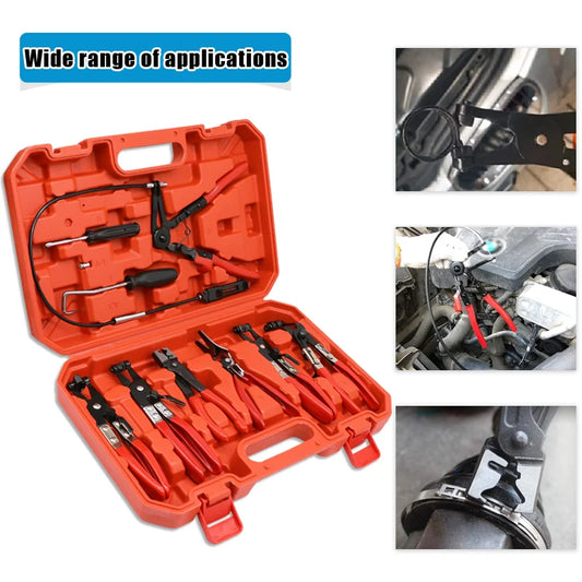 9Pcs General Motors hose snap ring pliers tool set flexible cable clamp removal tool oil seal auto repair tool