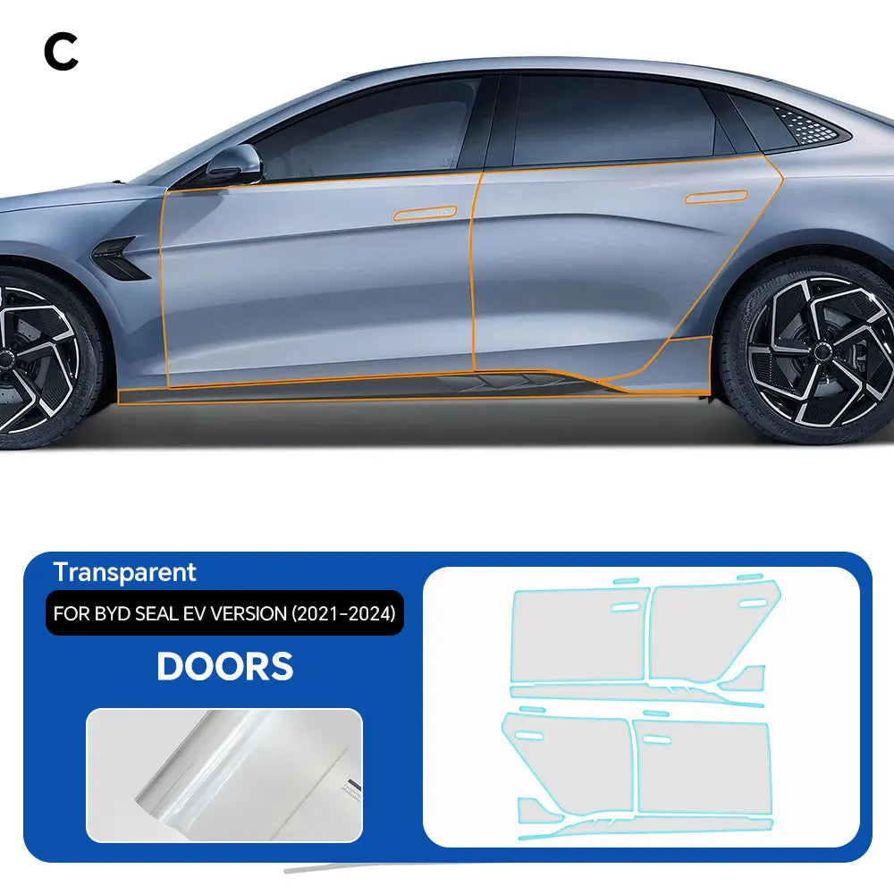 For BYD Seal EV Version 2021-2024 PPF Car Film 9Mil Pre-Cut Paint Protection Film TPU Invisible Anti-scratch Vinyl Wrap Film