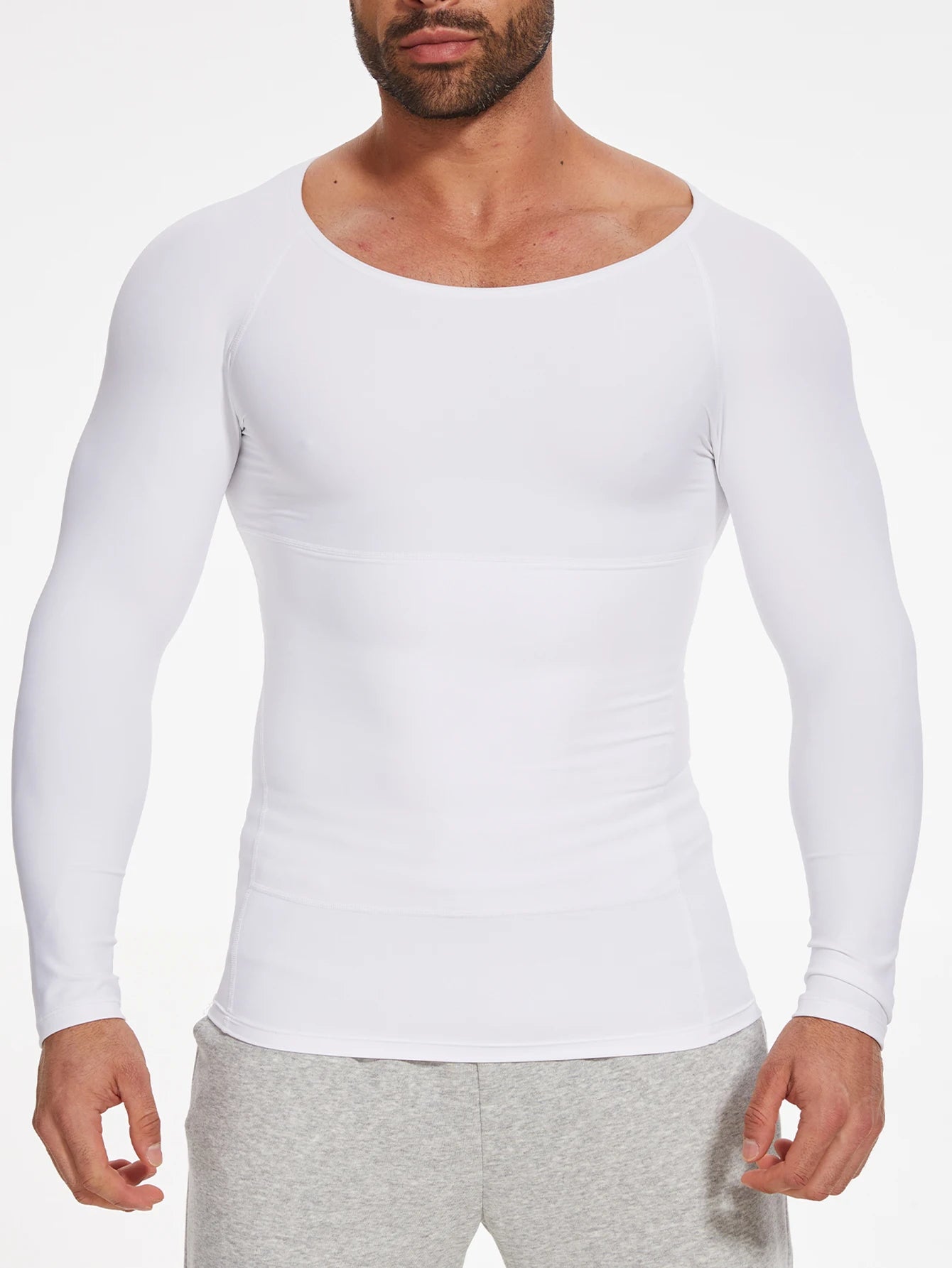 Long Sleeved Shapewear for Men Slimming Body Shaper Top Belly Reducing Fat Burning Loss Weight Waist Trainer Sweat Corset 2024