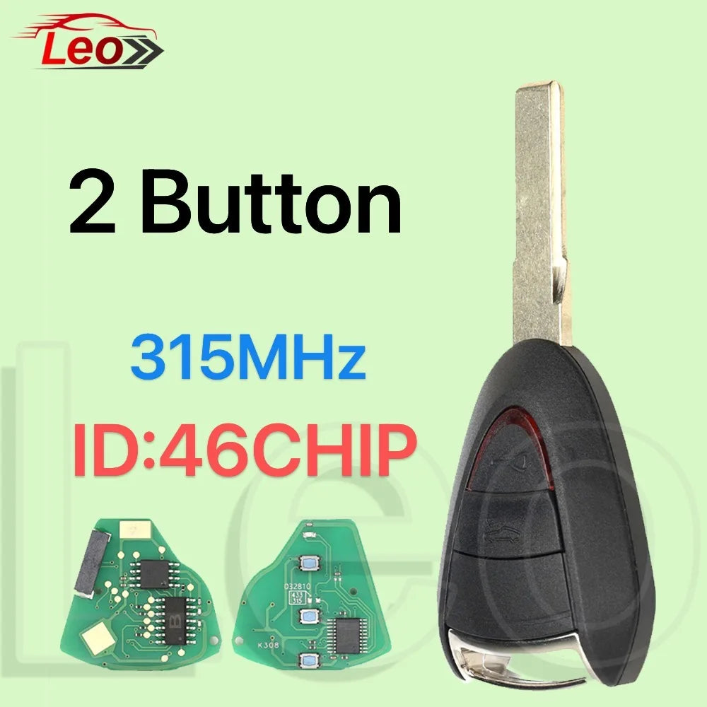 Leo FCC ID:LXP-VIM244 For Porsche Carrera Cayman 911 987 996 997 Boxster S 2S 4S Turbo Targa Car Remote Key 315/433MHz ID:46CHIP