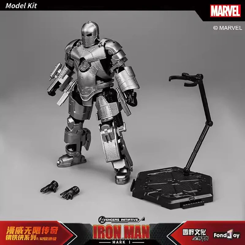 NEW Original Fondjoy Anime Figure Iron Man MK4 Model Kit 1/12 Infinity Saga Ironman Mark 4 Assembly ABS Joint Movable Kid Toys