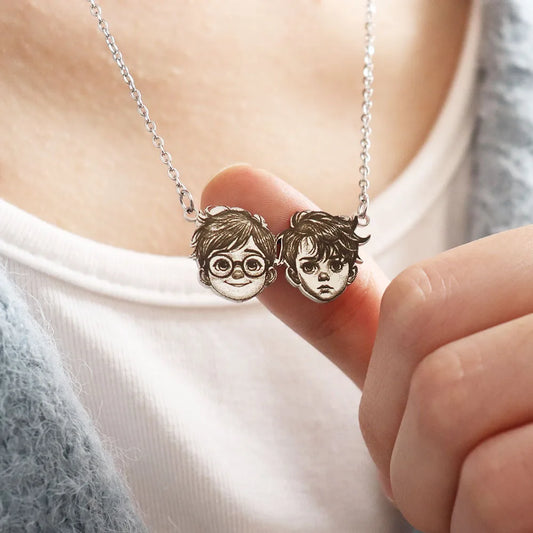 Personalized Portrait Pendant Necklace Custom Child/Couple/Pet Photo Chain Birthday Gift For Her Stainless Steel Jewelry