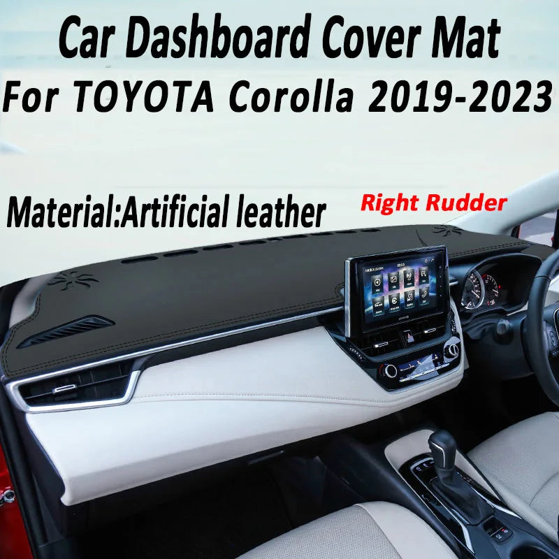 For Toyota Corolla 2019-2024 GR SE XSE Hybrid Sedan Car Dashboard Cover Mat Sun Shade Pad Anti-UV Artificial Leather Accessories