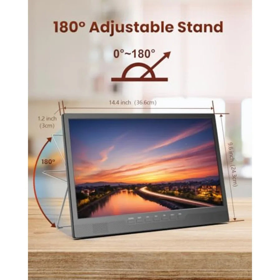 16 Inch Small Smart TV, LCD Small Kitchen TV with WiFi, Bulit-in 180°Adjustable Stand/ATSC Tuner/HDMI/AV/USB for Camping, Bedro