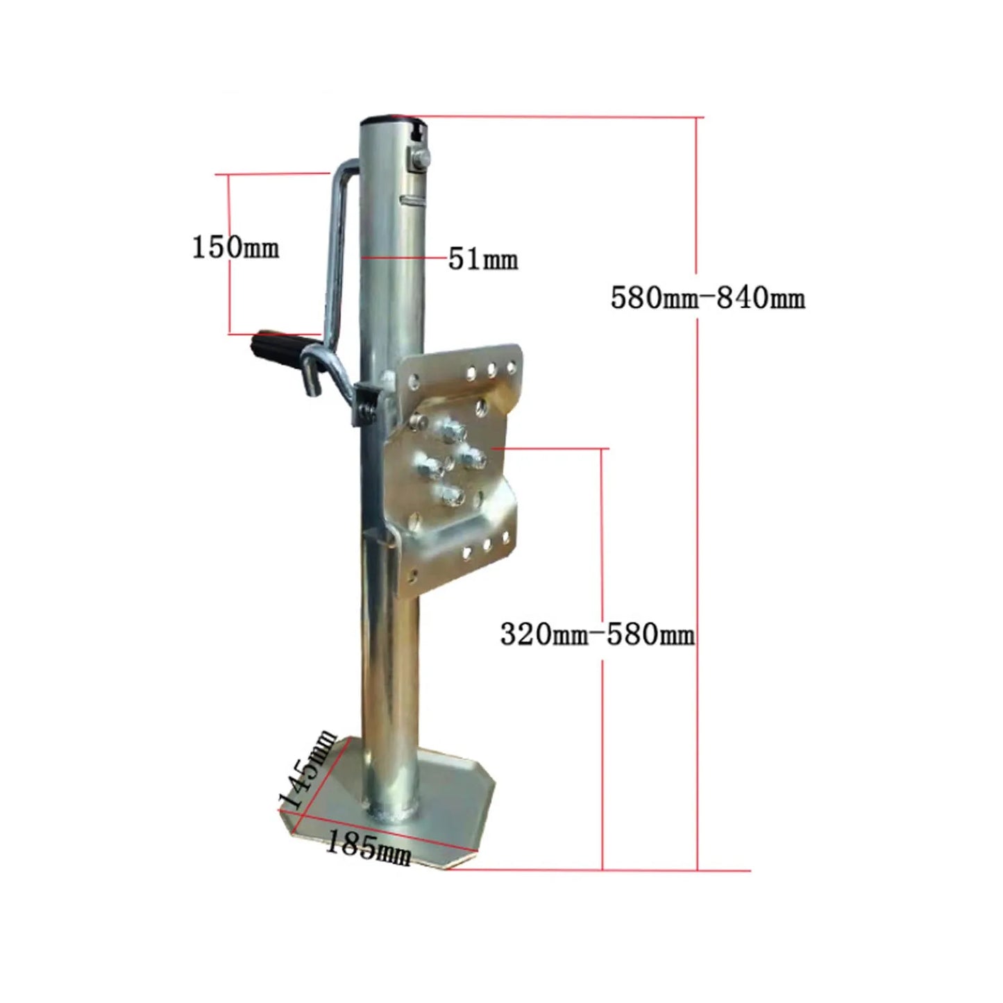 1200lbs Adjustable Trailer Jack with Wheel Side Rotation Handle Swivel Trailer Tongue Jack for ATV UTV Yacht Trailers RVs