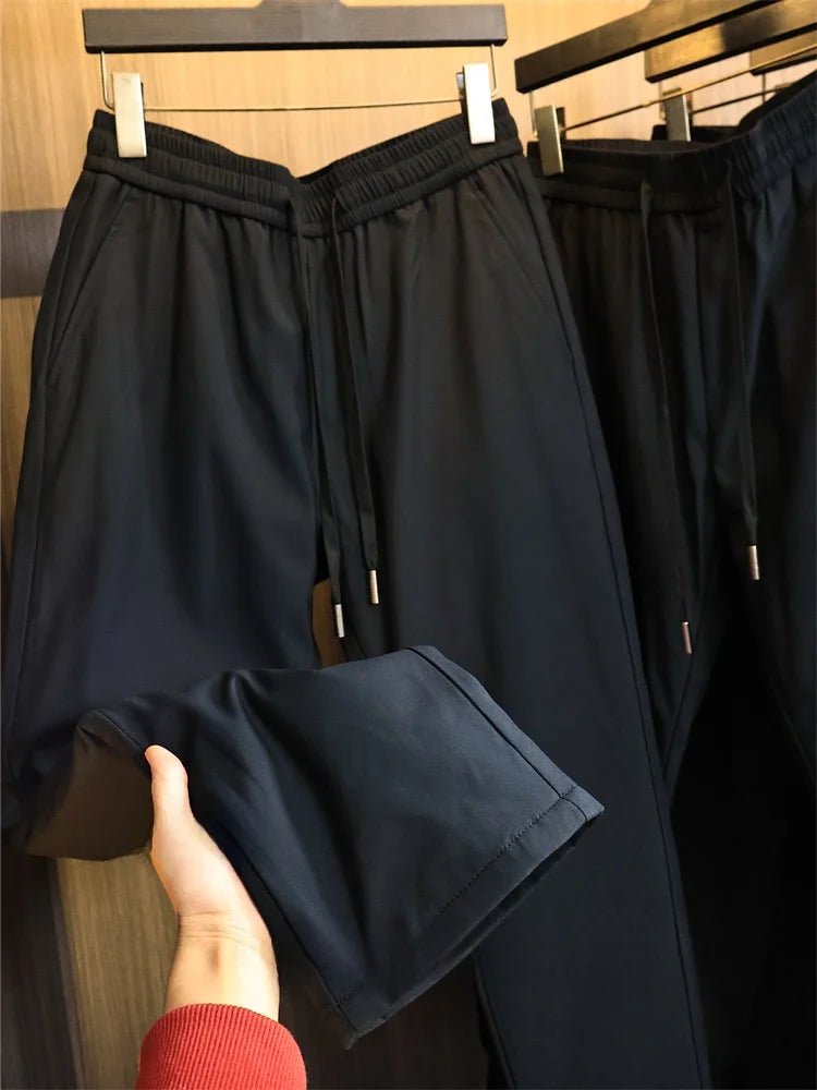 Thickened 90 down Men's Winter Trousers Straight Leg Long Pants Fashionable Urban Casual Pure Color Warm Anti-Cold Duck down ...