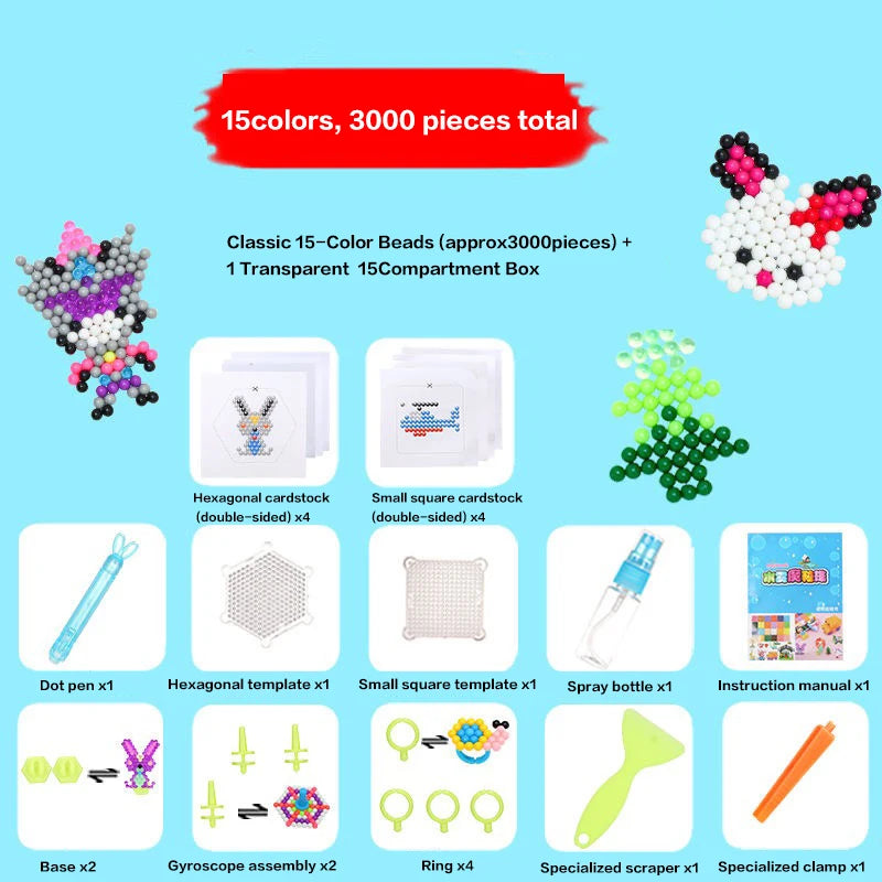 36 Colors DIY Water Bead Spray Magic Beads Handmade 3D Puzzle Accessories Children's Educational Bead Toys Kids' Craft Puzzle