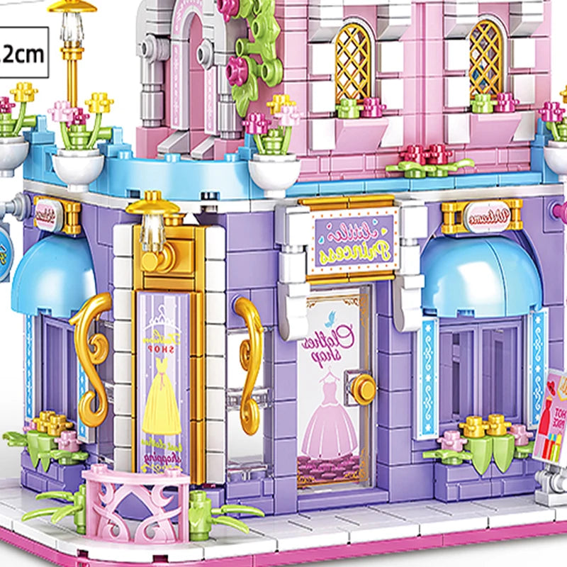 City Street View Series Clothing Store Building Blocks Mini Architecture Model Shop Toy Creative Gift for Kids Children