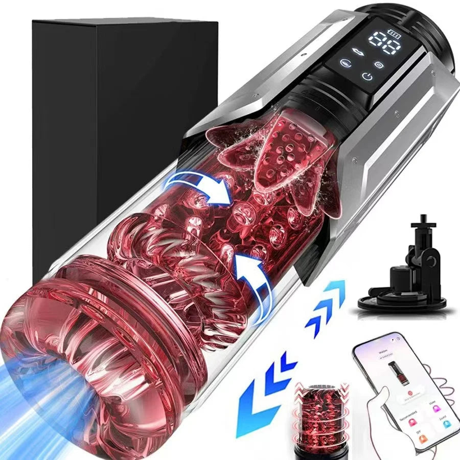 Automatic Male Masturbator Penis Pump Sucking Vibrating Thrusting Rotating 100% Waterproof Blowjob Adult Sex Toy Stroker For Men