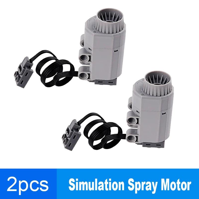 New MOC Simulated Spray Motor Smoke Electric Exhaust Parts Building Blocks Car PF Model Technical Parts Power Functions Motor