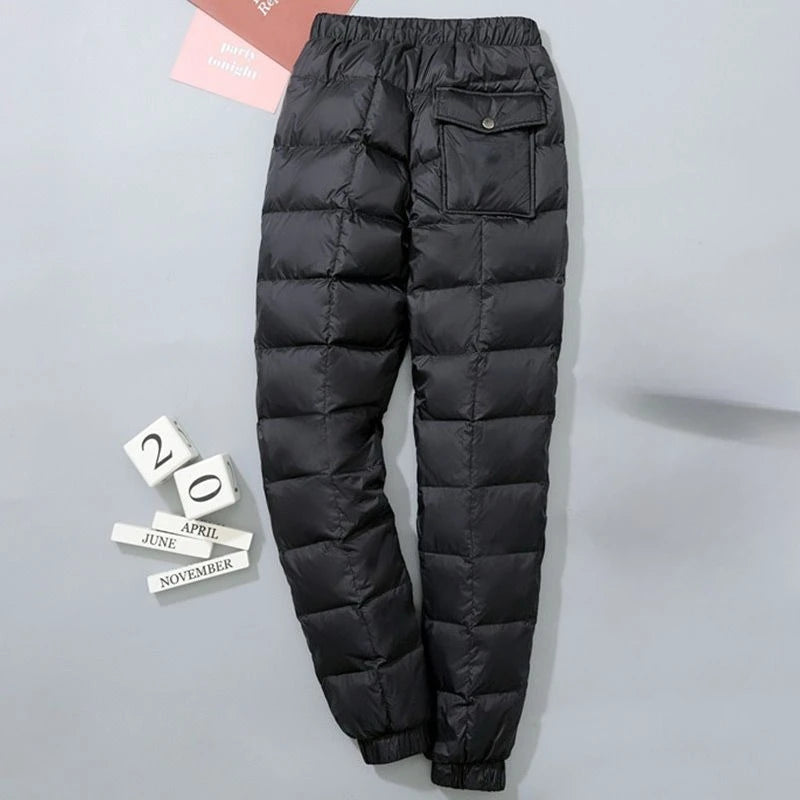 Couple White Duck Down Pants Waterproof Winter Windproof Outdoor Sports Cycling Snow Sports, Hiking, Camping, Fishing warm pant