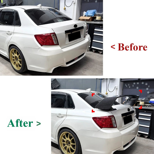 Car Rear Trunk Wing For Subaru Impreza WRX STI 2008 To 2014 Spoiler Tail Fin Decoration Body Kit Accessories Tuning Exterior