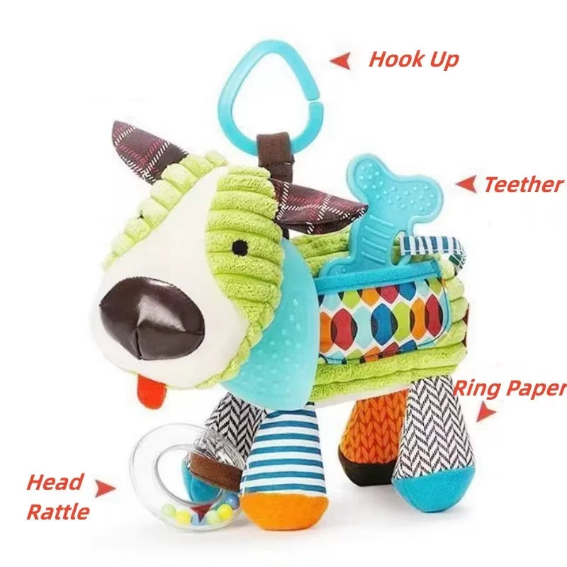 Montessori Baby Toys Kawaii Soft Plush Dolls Animal Strollers Pendant Toys for Newborn Boys Girls Toddler Birthday Gift