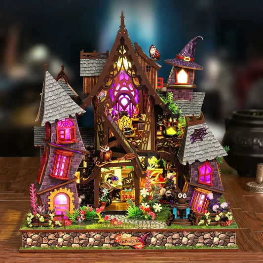 DIY 3D Puzzles Wooden Doll House Figurines Miniatures Bookend Assembled Houses Toys For Friends Birthday Gifts Home Decoration