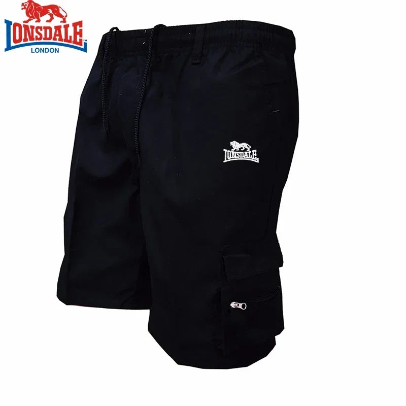 Summer Men's Baggy Workwear Shorts Quick-Drying Printed Design Multi-Pocket Elastic Waist Outdoor Sports Cycling Shorts