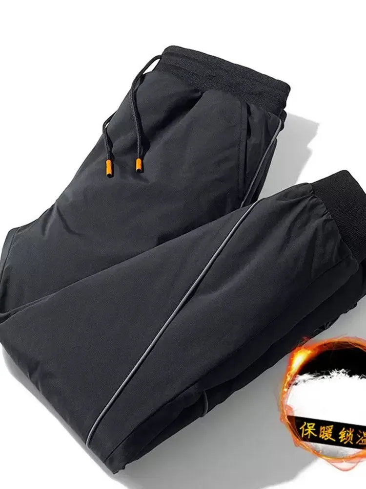 Autumn and Winter New Fashion Solid Color Thickened Warm Windproof Down Pants Men's Casual Loose Sports High Quality Trousers