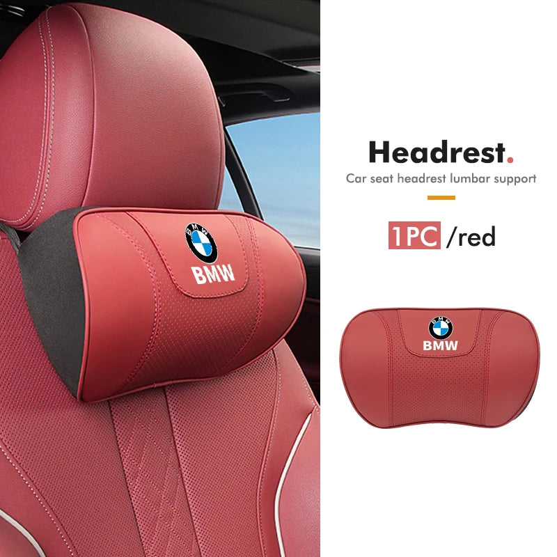 Car Headrest Lumbar Support Pad Seat Back Pillow Auto Interior Accessories For BMW E87 E70 E91 E30 G20 E92 E93 E60 E46 E90 G30