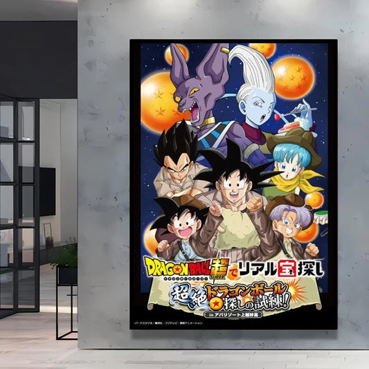 Dragon Ball Poster Super Saiyan Wall Art Goku Themed Painting Vivid Battle Design Durable Canvas Perfect for Anime Room Decor