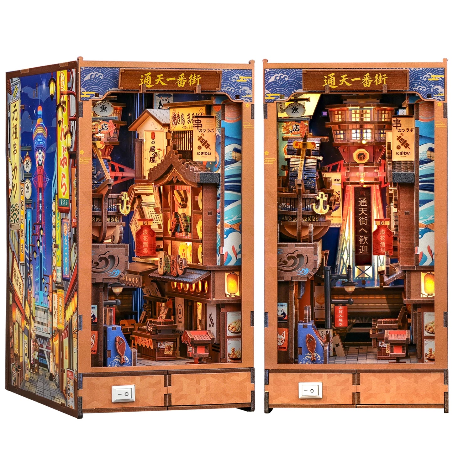 CUTEBEE DIY Book Nook Kit Japanese Sakura 3D Puzzle Dollhouse for Bookshelf Unique Craft Gift for Book Lover Christmas Miniature